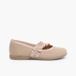 Menina Pisamonas Sapatos Merceditas Com Tira Elastica Larga