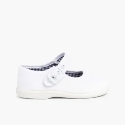 Menina Pisamonas Sapatos Merceditas De Lona Para Meninas
