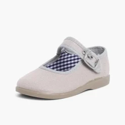 Menina Pisamonas Sapatos Merceditas De Lona Para Meninas