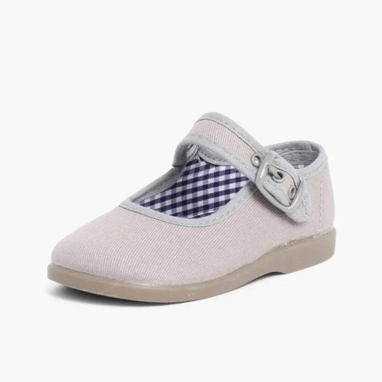 Menina Pisamonas Sapatos Merceditas De Lona Para Meninas