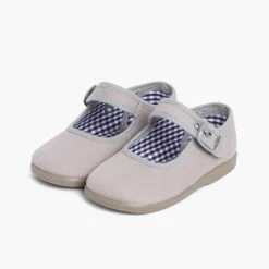 Menina Pisamonas Sapatos Merceditas De Lona Para Meninas