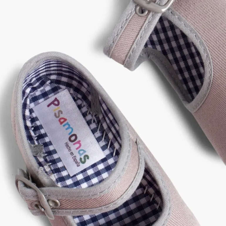 Menina Pisamonas Sapatos Merceditas De Lona Para Meninas