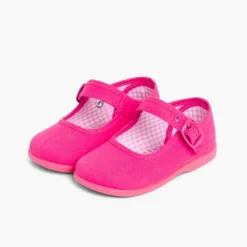Menina Pisamonas Sapatos Merceditas De Lona Para Meninas