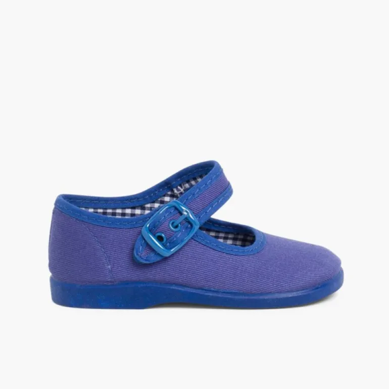 Menina Pisamonas Sapatos Merceditas De Lona Para Meninas