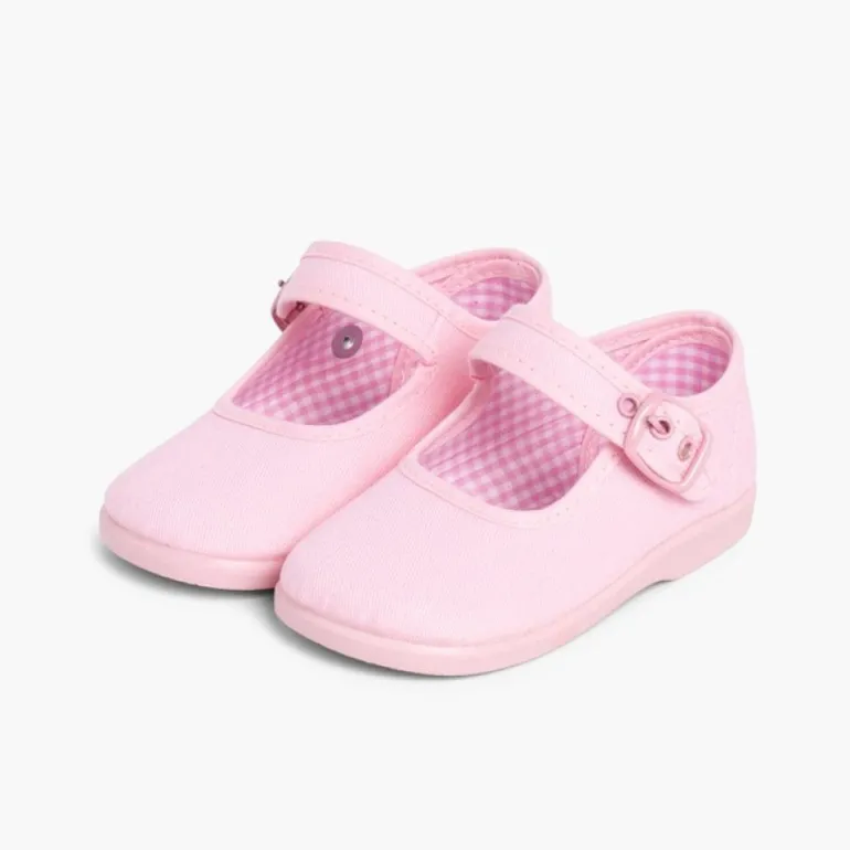 Menina Pisamonas Sapatos Merceditas De Lona Para Meninas