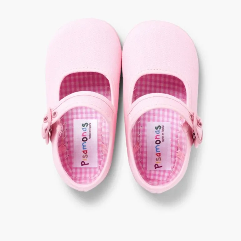 Menina Pisamonas Sapatos Merceditas De Lona Para Meninas