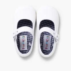 Menina Pisamonas Sapatos Merceditas De Lona Para Meninas