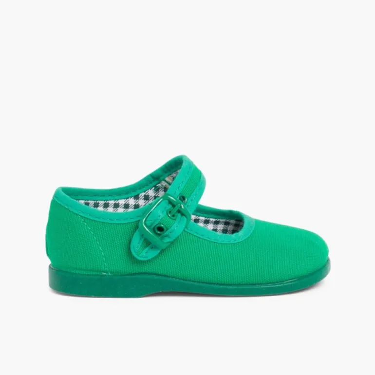 Menina Pisamonas Sapatos Merceditas De Lona Para Meninas