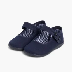 Menina Pisamonas Sapatos Merceditas De Lona Para Meninas