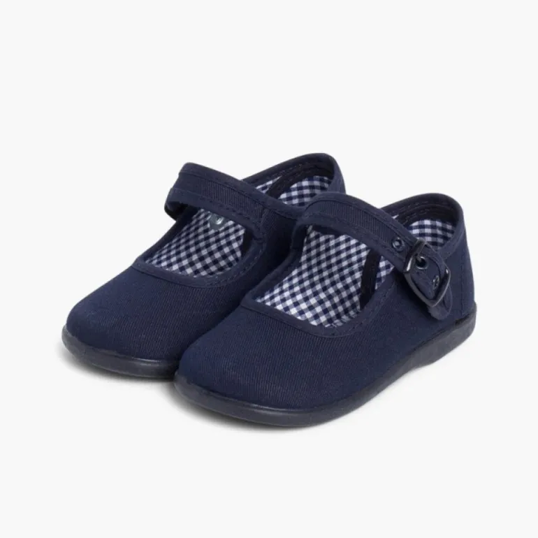 Menina Pisamonas Sapatos Merceditas De Lona Para Meninas