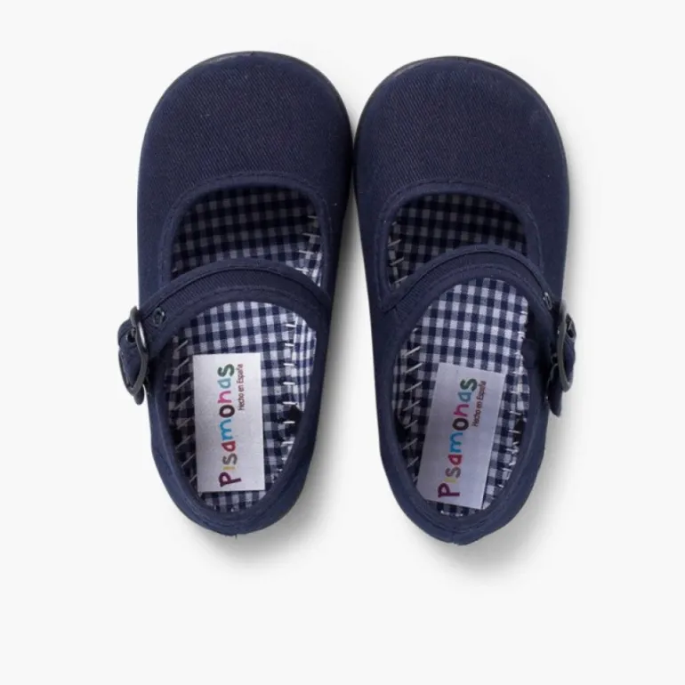 Menina Pisamonas Sapatos Merceditas De Lona Para Meninas