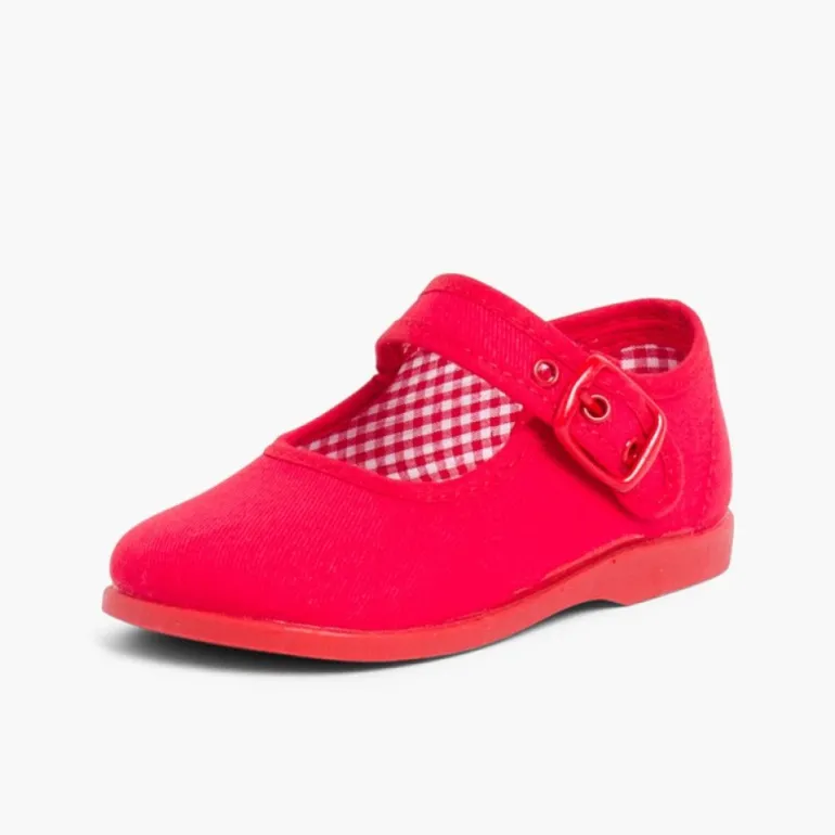 Menina Pisamonas Sapatos Merceditas De Lona Para Meninas