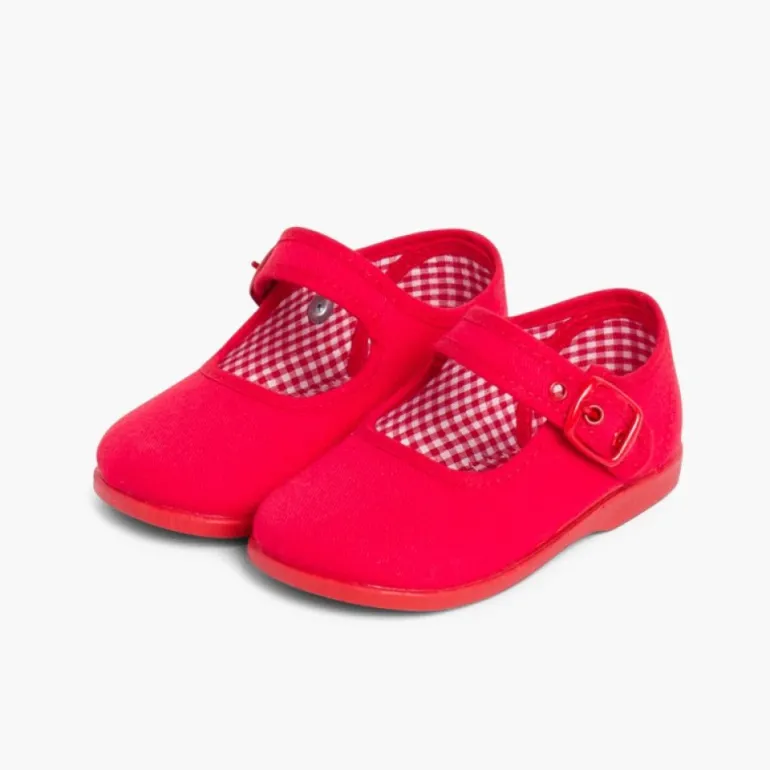Menina Pisamonas Sapatos Merceditas De Lona Para Meninas