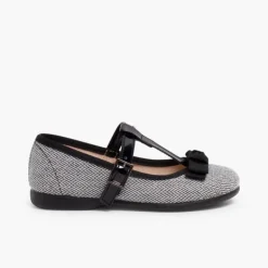 Menina Pisamonas Sapatos Merceditas Espiga Com Laco