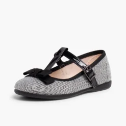 Menina Pisamonas Sapatos Merceditas Espiga Com Laco