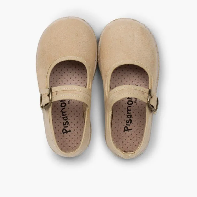Menina Pisamonas Sapatos Merceditas Fivela Bamara E Juta