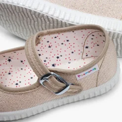 Menina Pisamonas Sapatos Merceditas Fivela Lona Com Brilhos