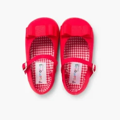 Menina Pisamonas Sapatos Merceditas Lona Laco Duplo