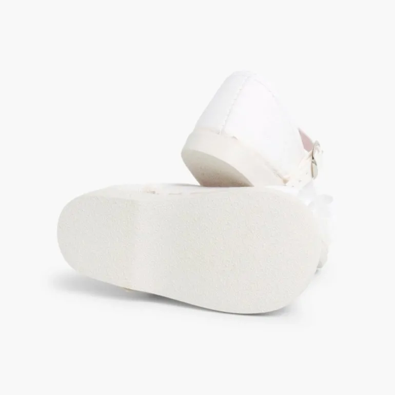 Menina Pisamonas Sapatos Merceditas Lona Laco Duplo