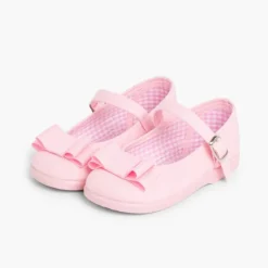 Menina Pisamonas Sapatos Merceditas Lona Laco Duplo