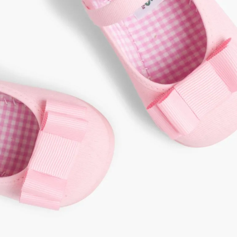 Menina Pisamonas Sapatos Merceditas Lona Laco Duplo