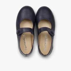 Menina Pisamonas Sapatos Merceditas Menina Pele Tiras Aderentes Botao