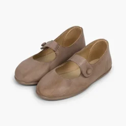 Menina Pisamonas Sapatos Merceditas Menina Pele Tiras Aderentes Botao