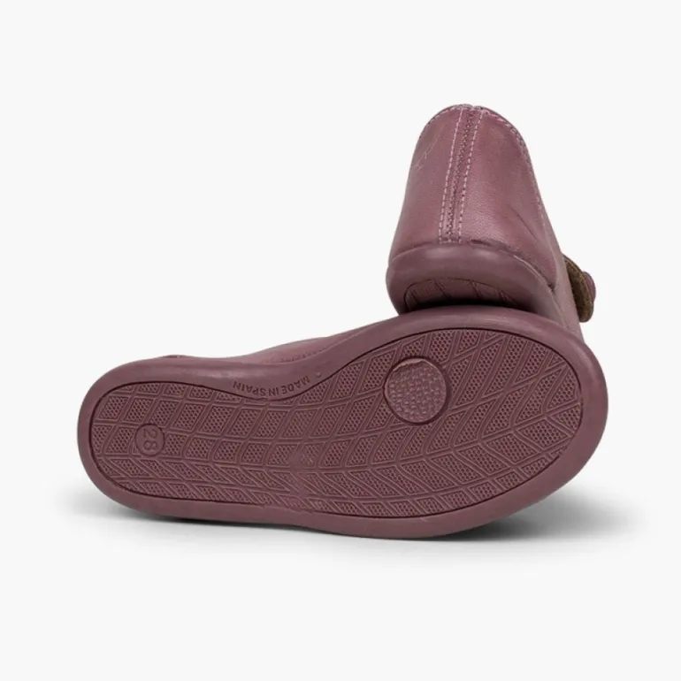 Menina Pisamonas Sapatos Merceditas Menina Pele Tiras Aderentes Botao