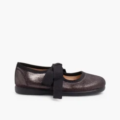 Menina Pisamonas Sapatos Merceditas Menina Com Brilho E Laco