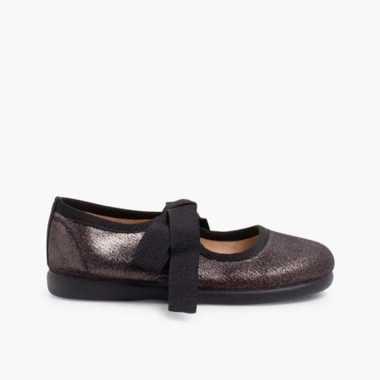 Menina Pisamonas Sapatos Merceditas Menina Com Brilho E Laco