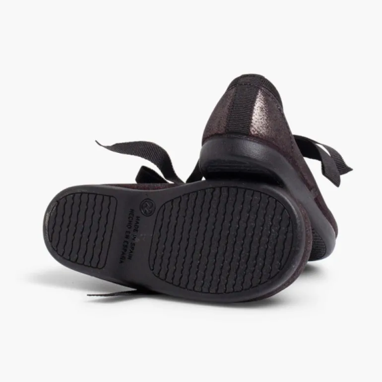 Menina Pisamonas Sapatos Merceditas Menina Com Brilho E Laco