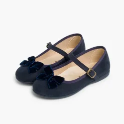 Menina Pisamonas Sapatos Merceditas Menina Fivela Laco Veludo