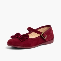 Menina Pisamonas Sapatos Merceditas Menina Fivela Laco Veludo