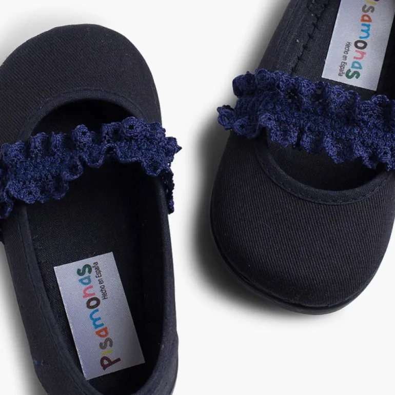 Menina Pisamonas Sapatos Merceditas Menina Tira Elastica Renda