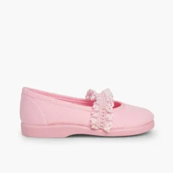 Menina Pisamonas Sapatos Merceditas Menina Tira Elastica Renda