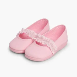Menina Pisamonas Sapatos Merceditas Menina Tira Elastica Renda
