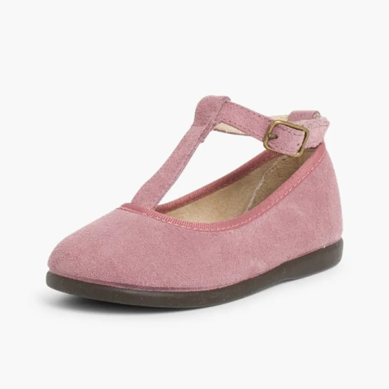 Menina Pisamonas Sapatos Merceditas Menina Camurca Com Fecho Pulseira