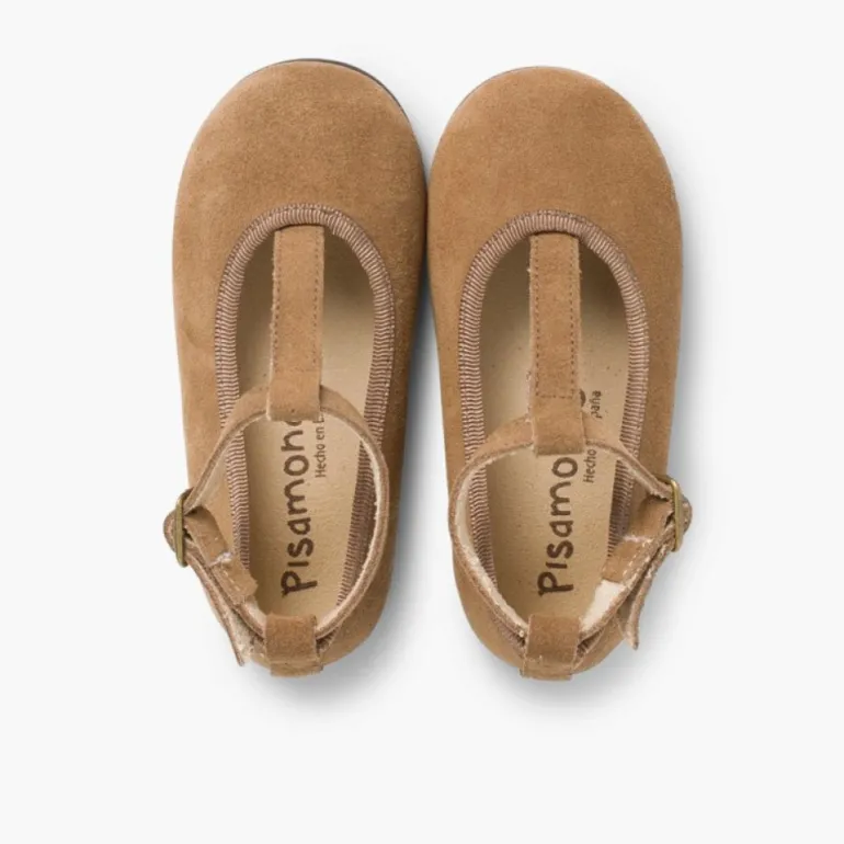 Menina Pisamonas Sapatos Merceditas Menina Camurca Com Fecho Pulseira