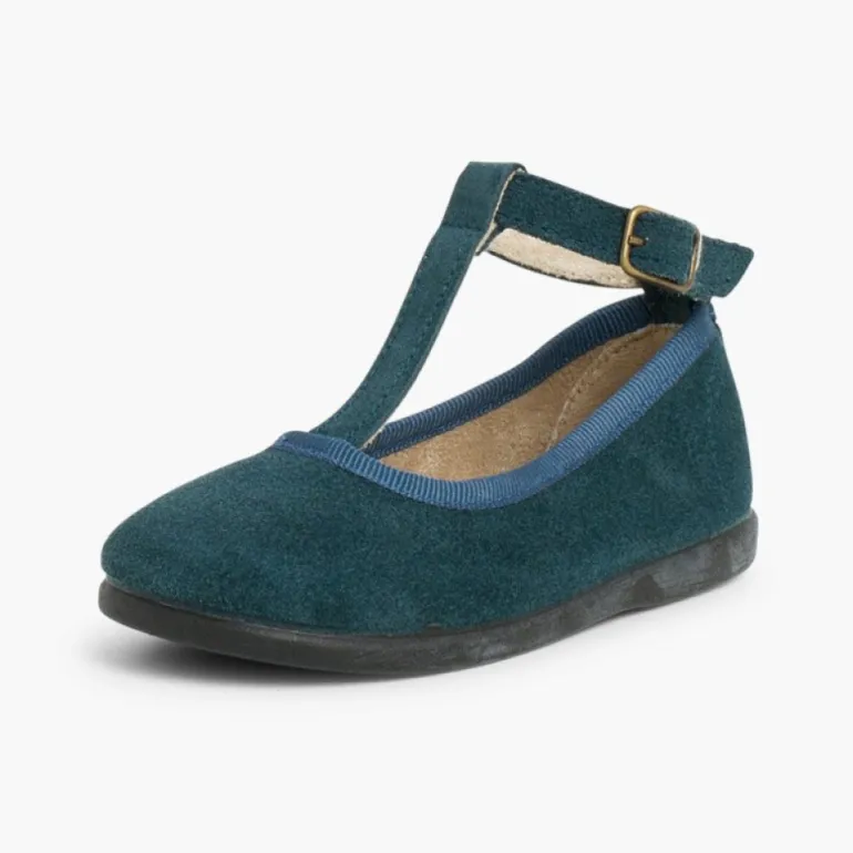 Menina Pisamonas Sapatos Merceditas Menina Camurca Com Fecho Pulseira