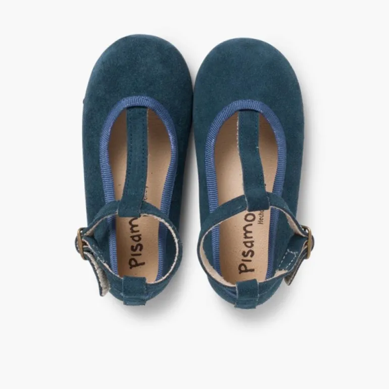 Menina Pisamonas Sapatos Merceditas Menina Camurca Com Fecho Pulseira