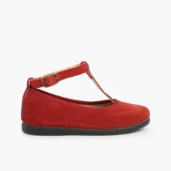 Menina Pisamonas Sapatos Merceditas Menina Camurca Com Fecho Pulseira