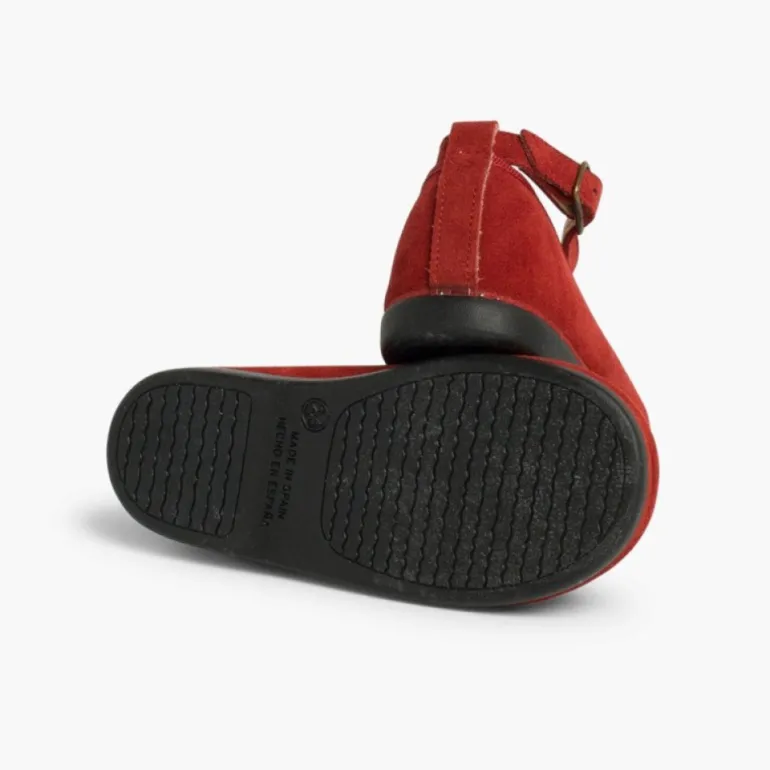 Menina Pisamonas Sapatos Merceditas Menina Camurca Com Fecho Pulseira