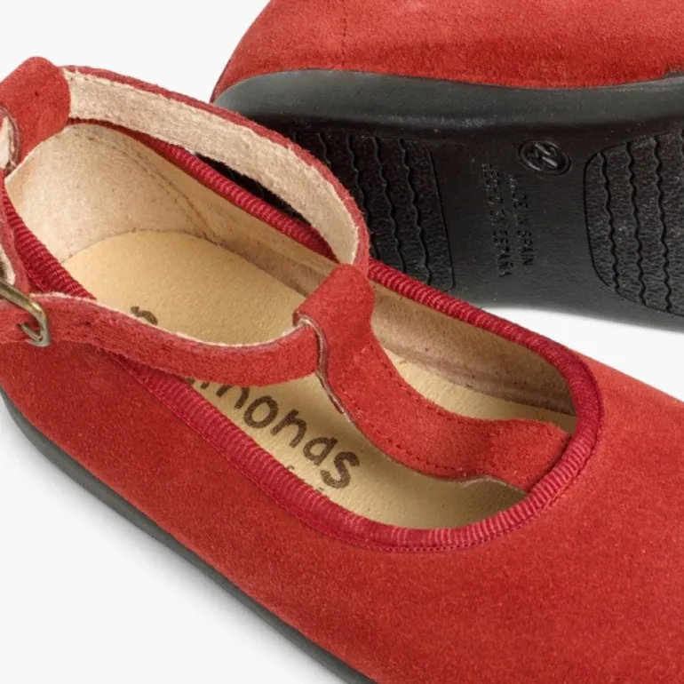 Menina Pisamonas Sapatos Merceditas Menina Camurca Com Fecho Pulseira