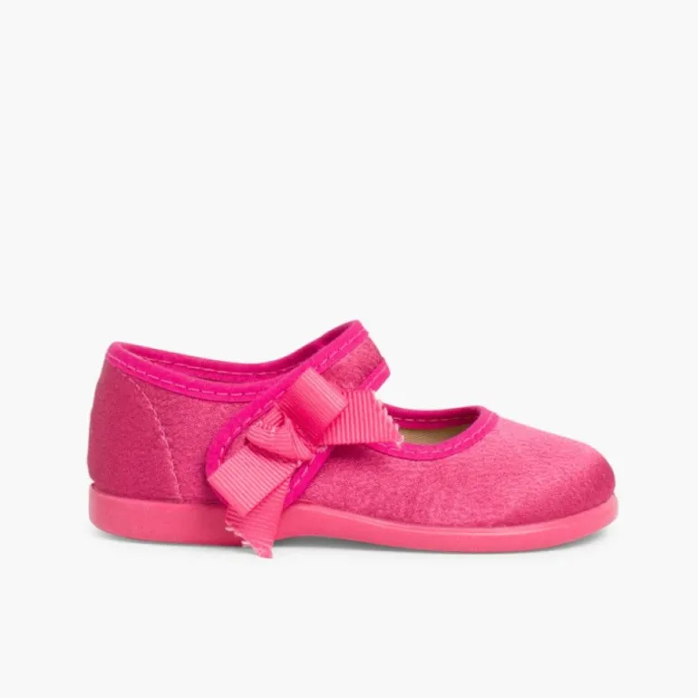 Menina Pisamonas Sapatos Merceditas Menina De Cetim Com Tiras Aderentes