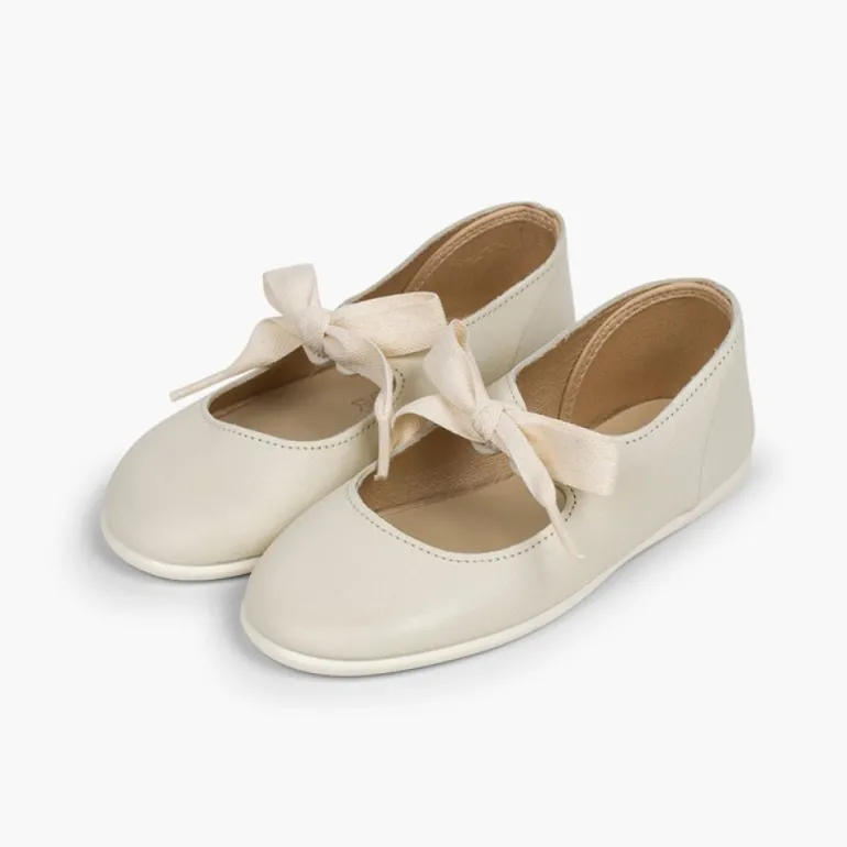 Menina Pisamonas Sapatos Merceditas Pele Fecho Laco