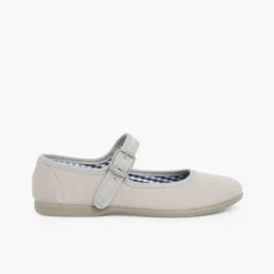 Menina Pisamonas Sapatos Merceditas Tecido Com Fivela Tamanhos Grandes