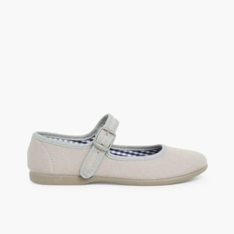 Menina Pisamonas Sapatos Merceditas Tecido Com Fivela Tamanhos Grandes