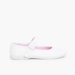 Menina Pisamonas Sapatos Merceditas Tecido Com Fivela Tamanhos Grandes