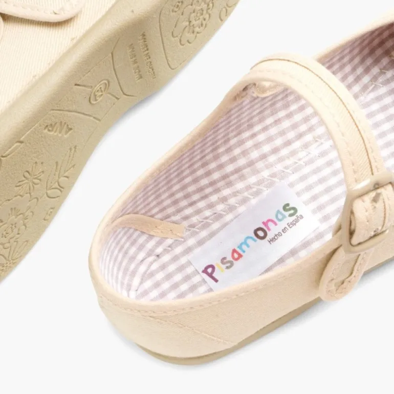 Menina Pisamonas Sapatos Merceditas Tecido Com Fivela Tamanhos Grandes