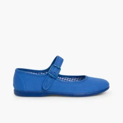 Menina Pisamonas Sapatos Merceditas Tecido Com Fivela Tamanhos Grandes